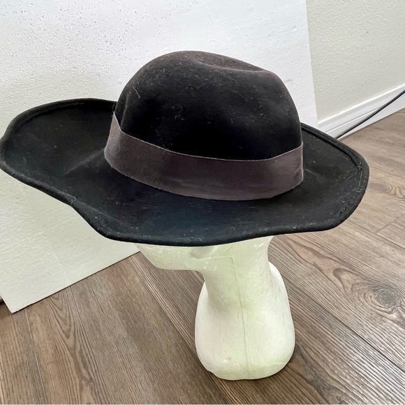 100 % wool Black Wide-Brim Hat main image 9